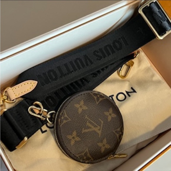 Louis Vuitton crossbody strap with round coin purse. Authentic & new w/ dust bag - Picture 1 of 3